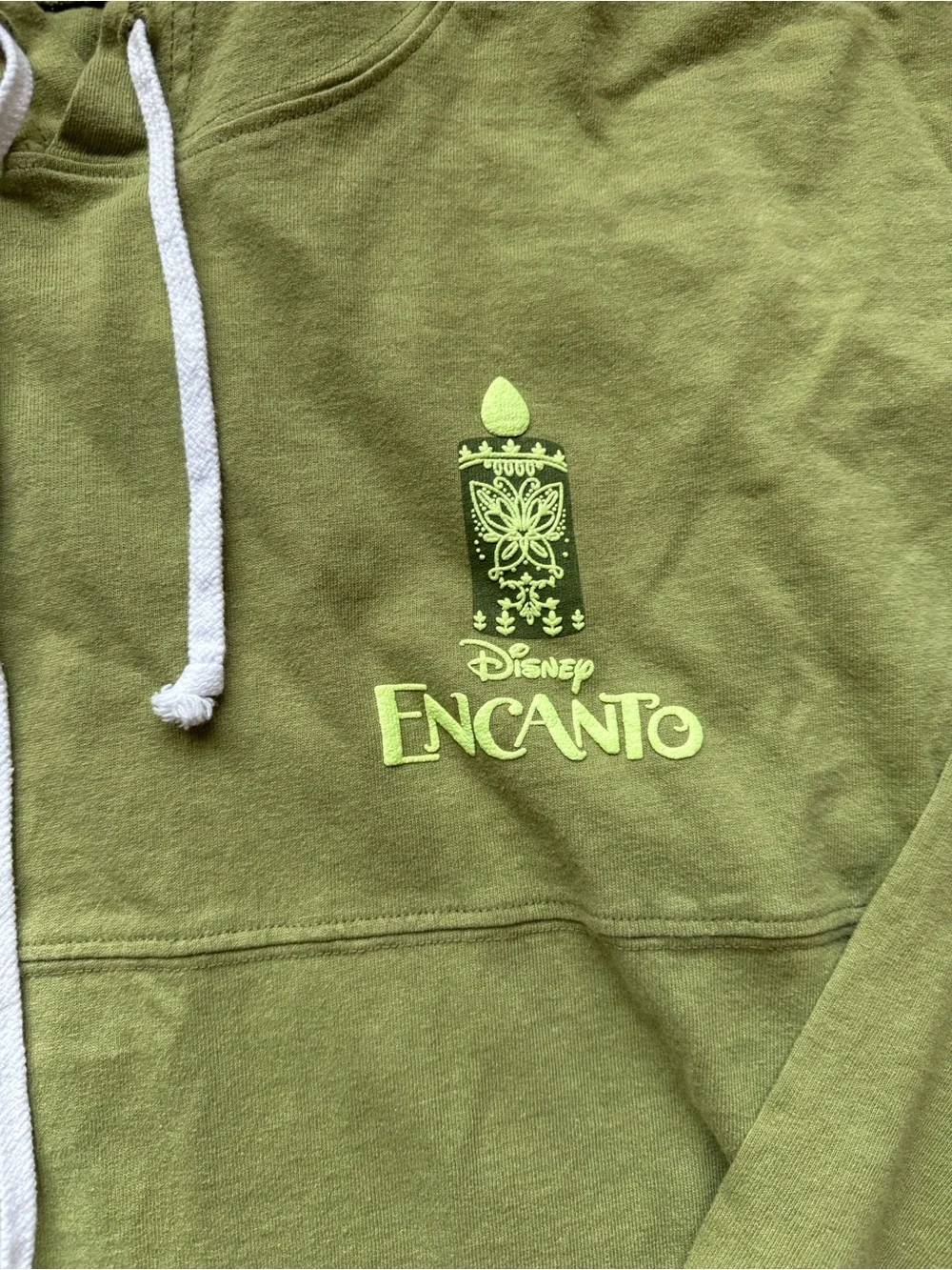 Disney Spirit Jersey Hoodie Adult Green Encanto Bruno Glow In The Dark, Small